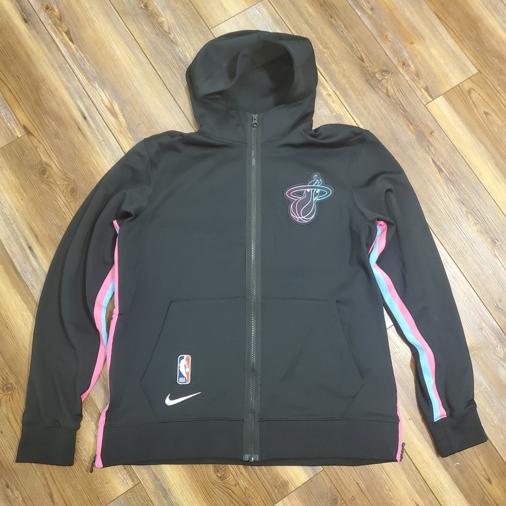 NWOT Nike Miami Heat City Edition Vice Showtime Hoodie Jacket Black Mens Large